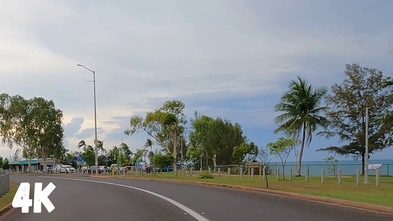 Visit Darwin in 4K - Marrara to Rapid Creek Beach Drive in cloudy stormy weather