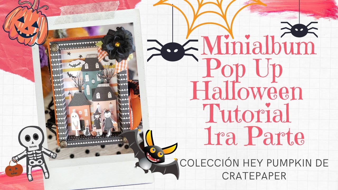 Minialbum Pop Up Halloween 🎃 con ecopiel de ALIEXPRESS, coleccion Hey Pumpkin de Cratepaper #1