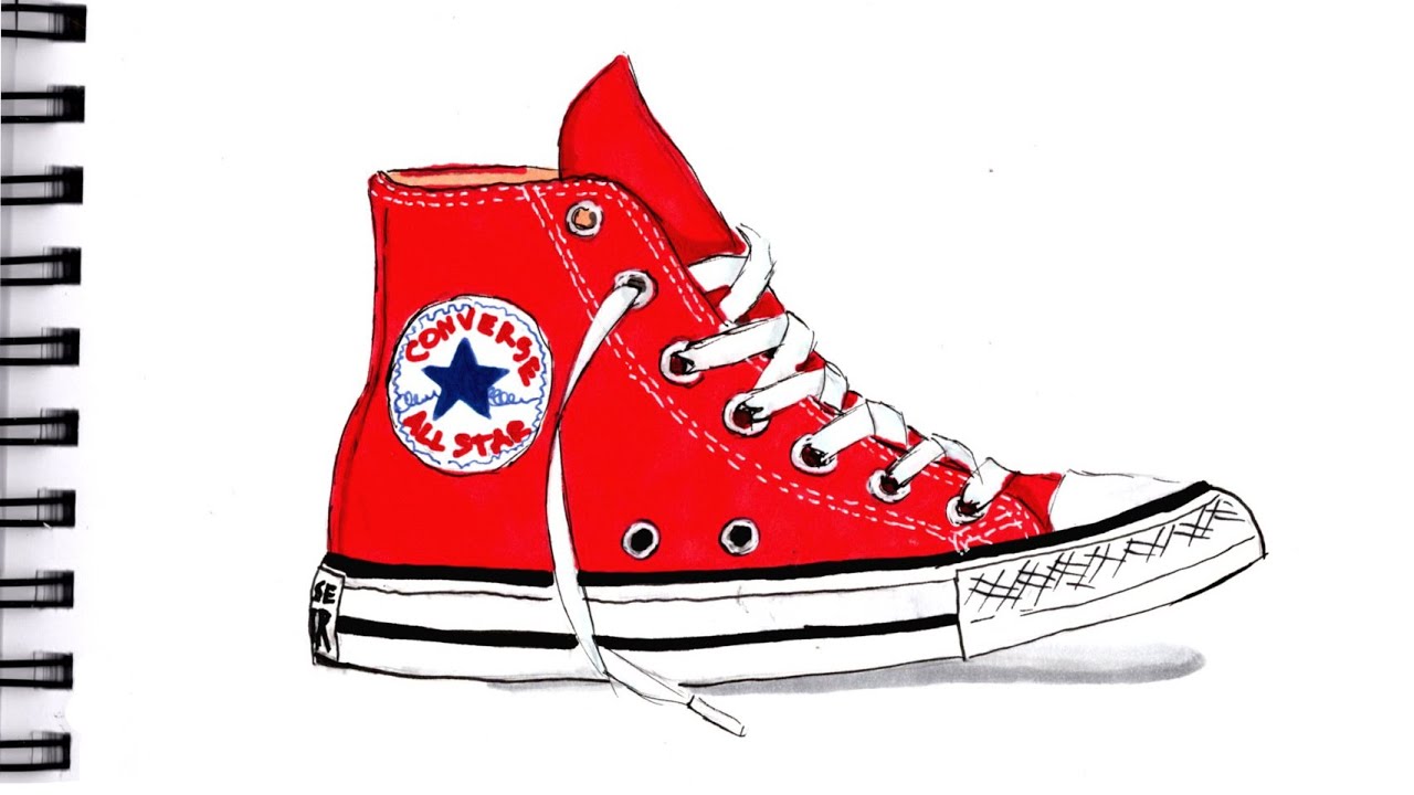 КАК РИСОВАТЬ КРОССОВКИ CONVERSE. Пошаговое руководство по рисованию. Как нарисовать реалистичные ...
