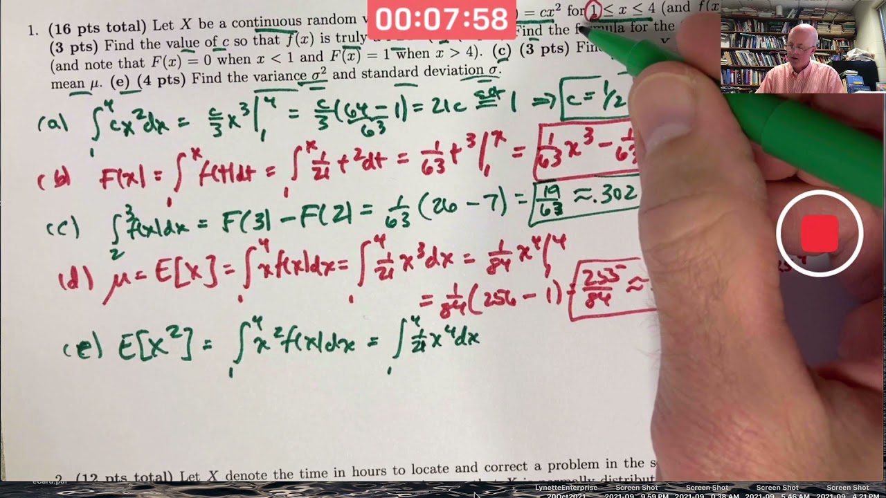 Probability & Statistics Exam 2 Review Problems & Solutions (includes Maximum Likelihood Estimation)