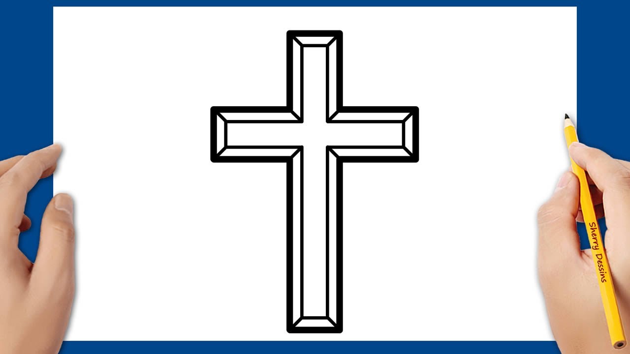 Comment dessiner une croix facile | Dessins de Pâques