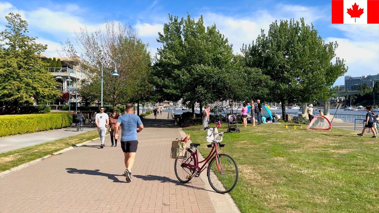 🇨🇦✨ Sunny Summer Walk from Drake St to Hornby St in Downtown Vancouver | 4K Walking Tour