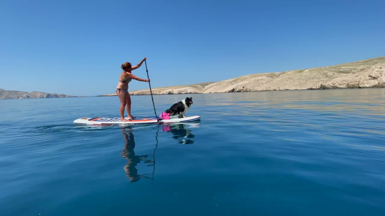 Island Krk cruise Baška to Rt.Sokol on  SUP [4K]