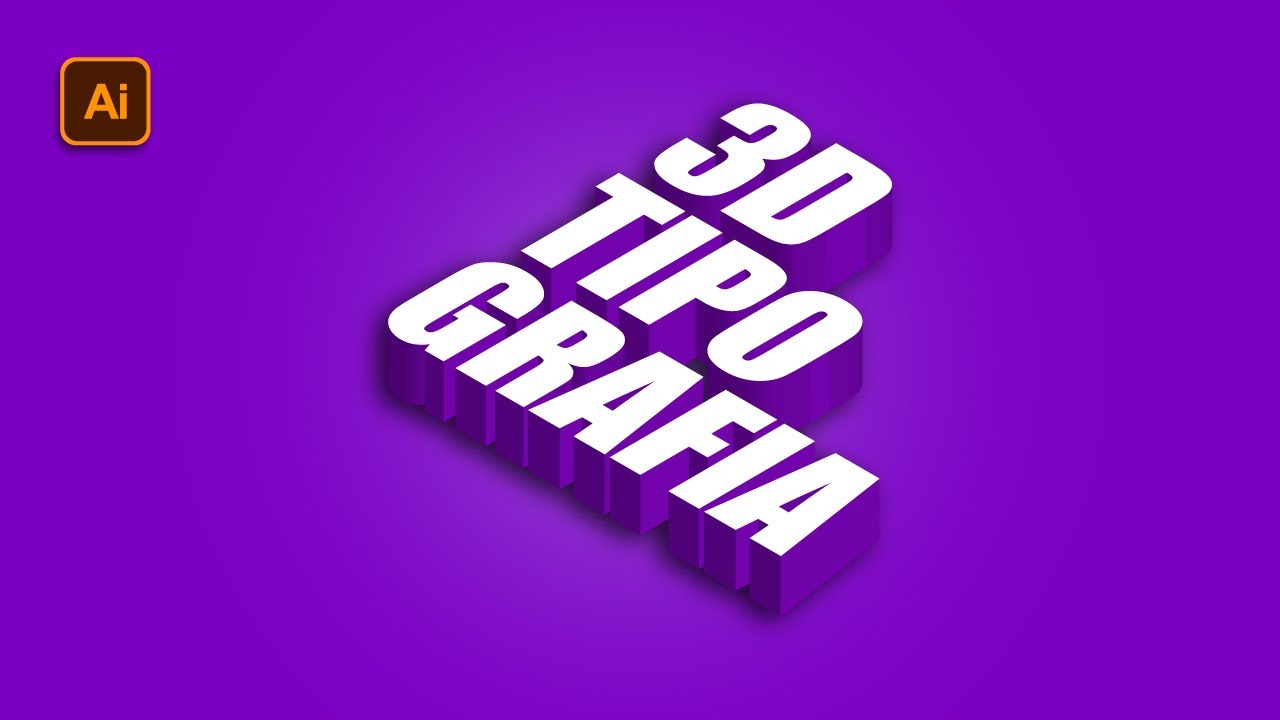 ILLUSTRATOR – Crea EFECTO de TEXTO 3D | TEXTO ESTILO 3D | EFECTO TIPOGRÁFICO 3D TUTORIAL