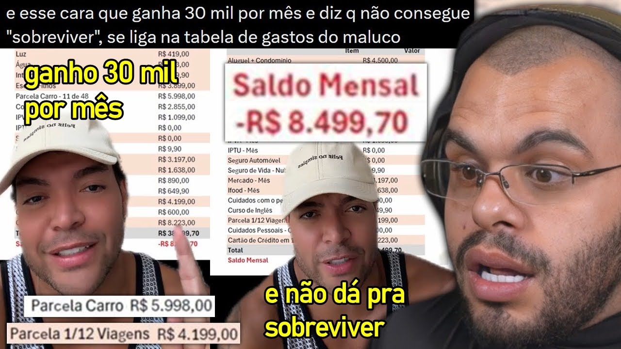 GANHA 30 MIL REAIS POR MÊS E RECLAMA Q NÃO DA PRA VIVER SÓ COM ISSO