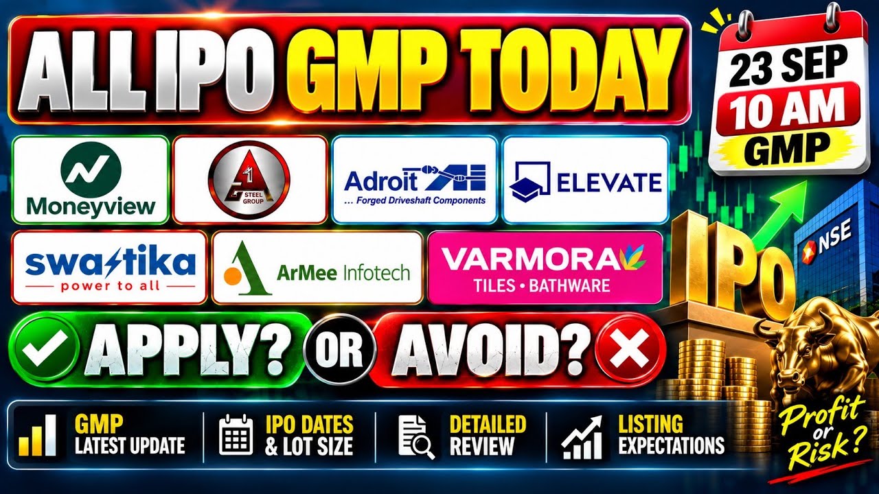 All IPO GMP Today ✅ NSE IPO GMP TODAY 🤑 NSE IPO Listing 🔥 Adroit IPO GMP 💥 Moneyview IPO GMP | A-One