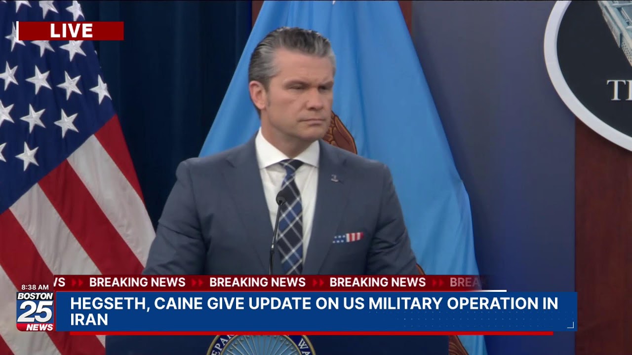 WATCH LIVE: Hegseth, Caine give update on US military operation in Iran.