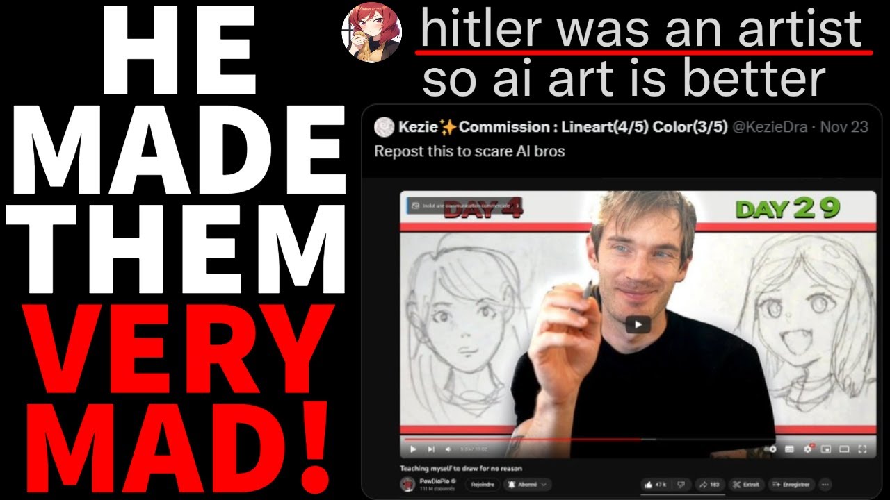 Ненавистники кипят от восторга после того, как PewDiePie научился рисовать