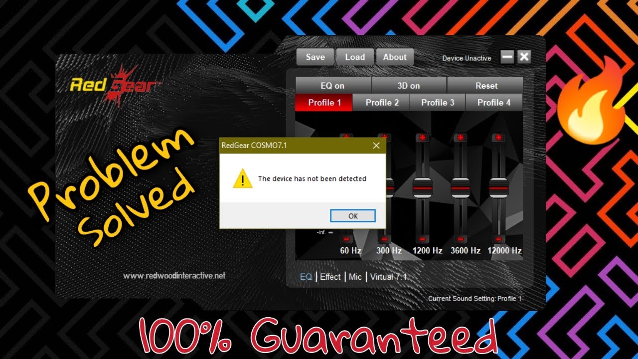 Redgear Cosmo 7.1 Device Inactive Software Problem Solved