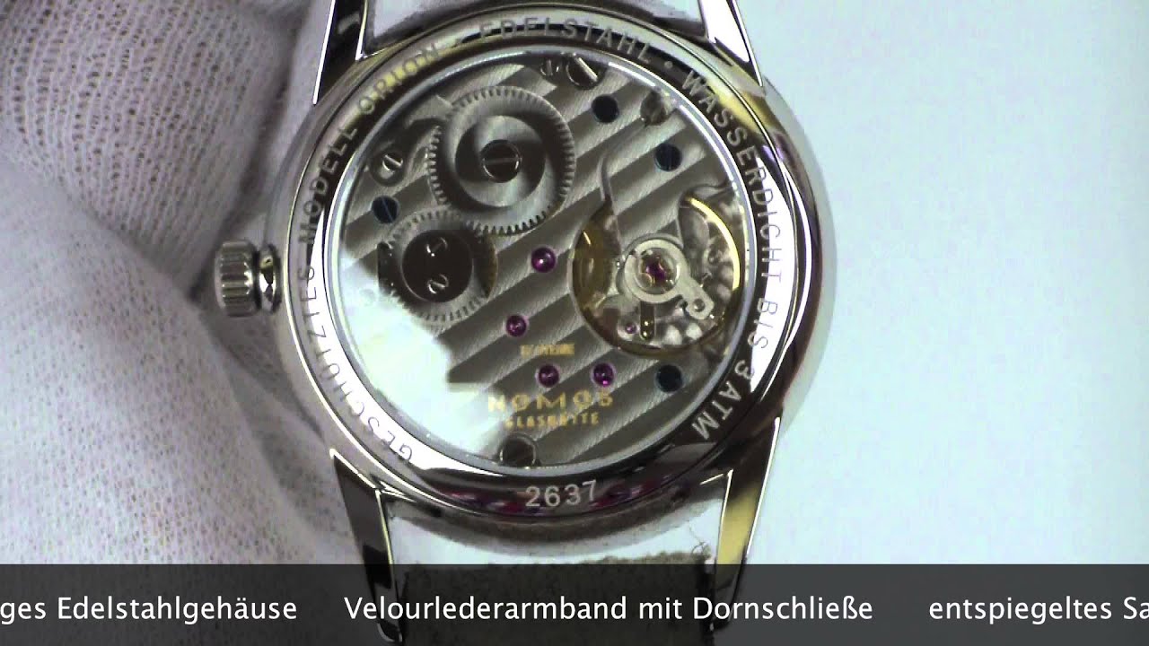 Nomos Glashütte Orion 33 weiß Handaufzug 323 www.olfert-co.de