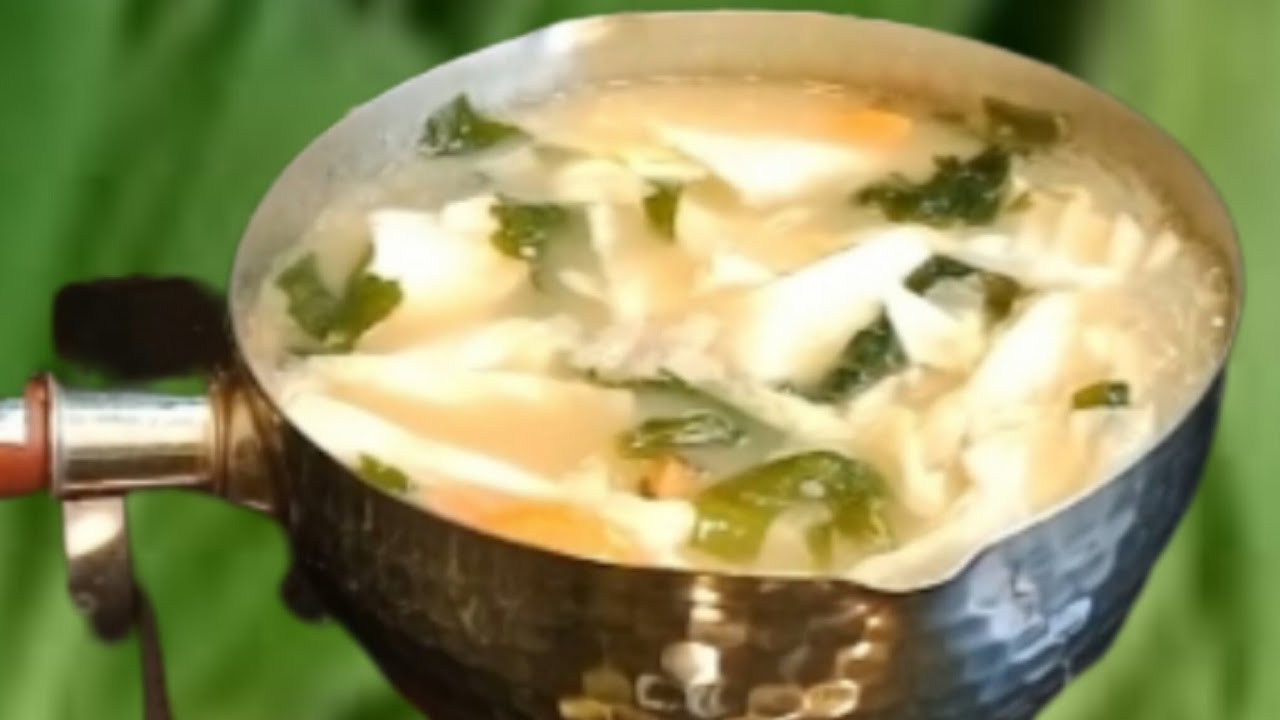 sup sayuran bumbu miso rebus mie & rebus sayur pok coy