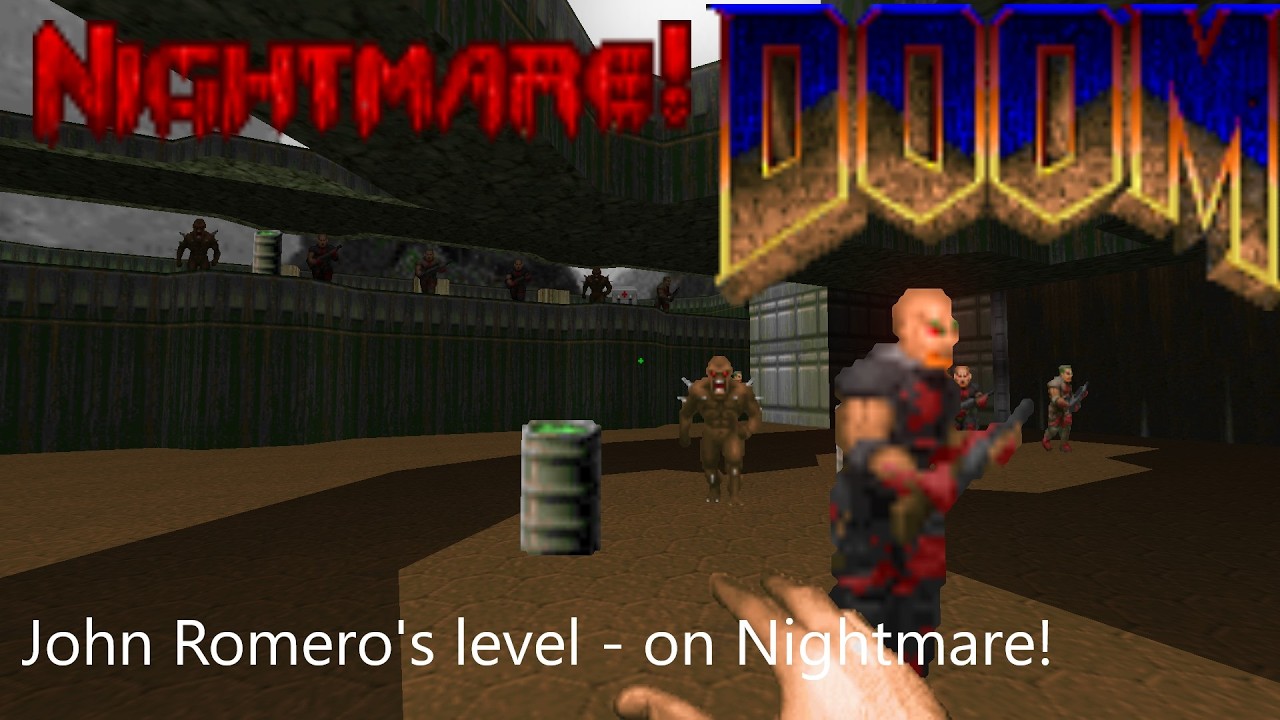 [FIRST ON YOUTUBE?] Doom 1 - E1M4(John Romero's remake) - Nightmare!
