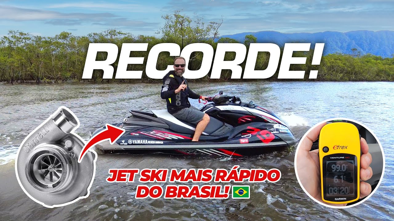 Recorde Brasileiro de velocidade em Jet-ski, Yamaha TURBO com FuelTech + de 600cv! 99mph / 158km/h!