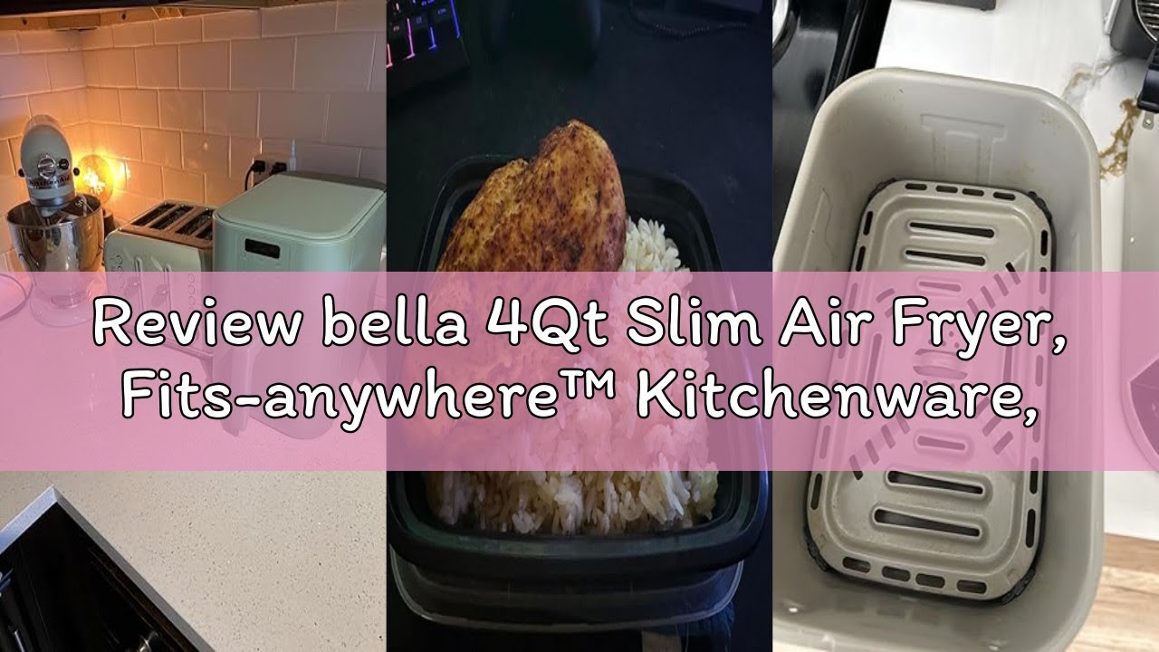 Review bella 4Qt Slim Air Fryer, Fits-anywhere™ Kitchenware, EverGood™ Ceramic Nonstick Coating, Adj