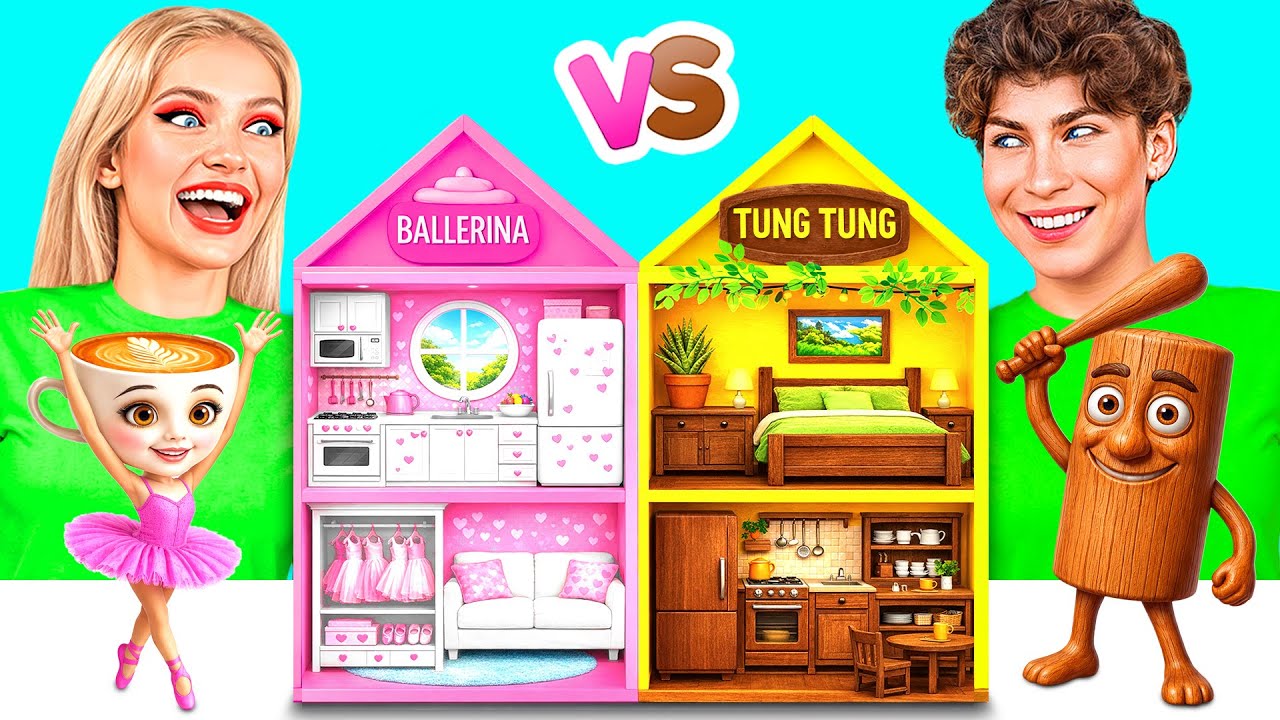 نحن نبني منزلًا رائعًا راقصة الباليه كابوتشينا ضد تونغ تونغ تونغ ساهور | لحظات مضحكة Crazy DO