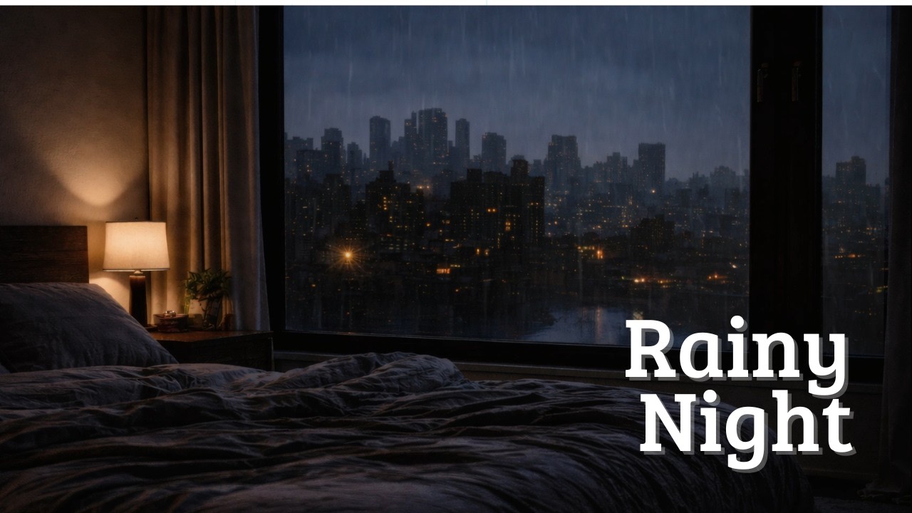 Rainy Night Ambience 🌧️ Cozy Window Rain Sounds for Deep Sleep, Relaxation & Study (10 Hours, 4K)