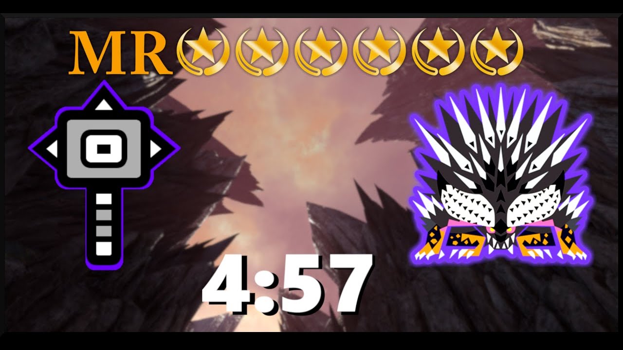 MHW Iceborne: MR6★ Tempered Ruiner Nergigante Solo (Hammer) - 