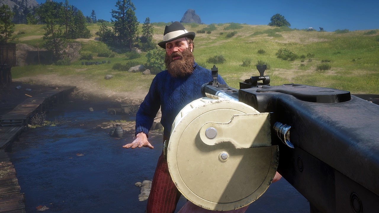 Red Dead Redemption 2 - Геймплей с пулеметом MG42 (4K 60FPS)