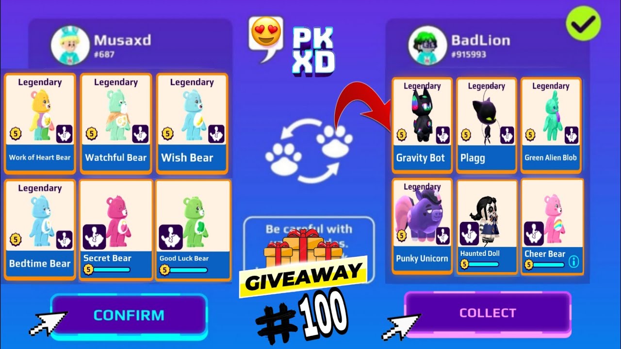 Pkxd Mega Giveaway #100 || Watchful & Secret Bears & Good Luck Bear & Work of Heart & Bedtime Bears