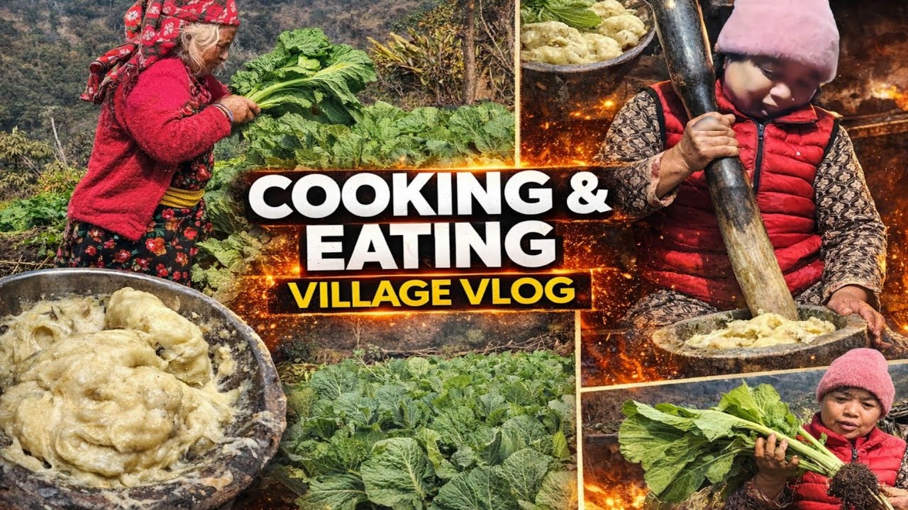 Back to My Village in Okhaldhunga🌿 || Cooking & Eating Aalu Dhido with Aama🍲❤️ || Real village life 