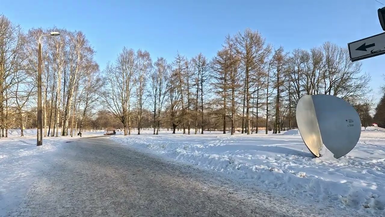 2 pastaiga Akrādijs Uzvaras parks 24 janv se long walking dynamic camera city sounds asmr 4K