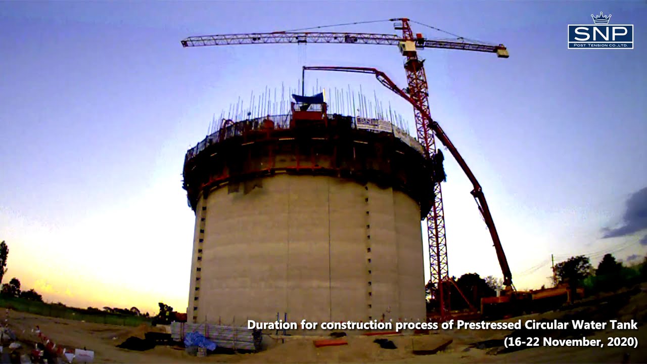 Duration for construction process of Prestressed Circular Water Tank (16 &ndash; 22 November, 2020)