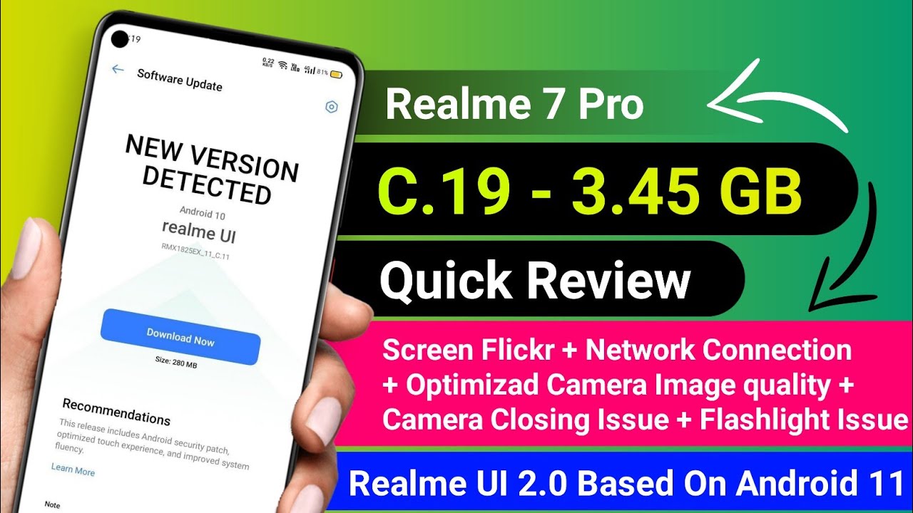 Realme 7 Pro New Update C.19 | April 2021 New Update Release | Realme UI 2.0 New Beat Update C.19 |
