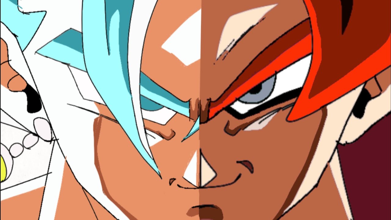 バトル練習　ベジットブルーVSゴジータ4（手描きアニメーション）