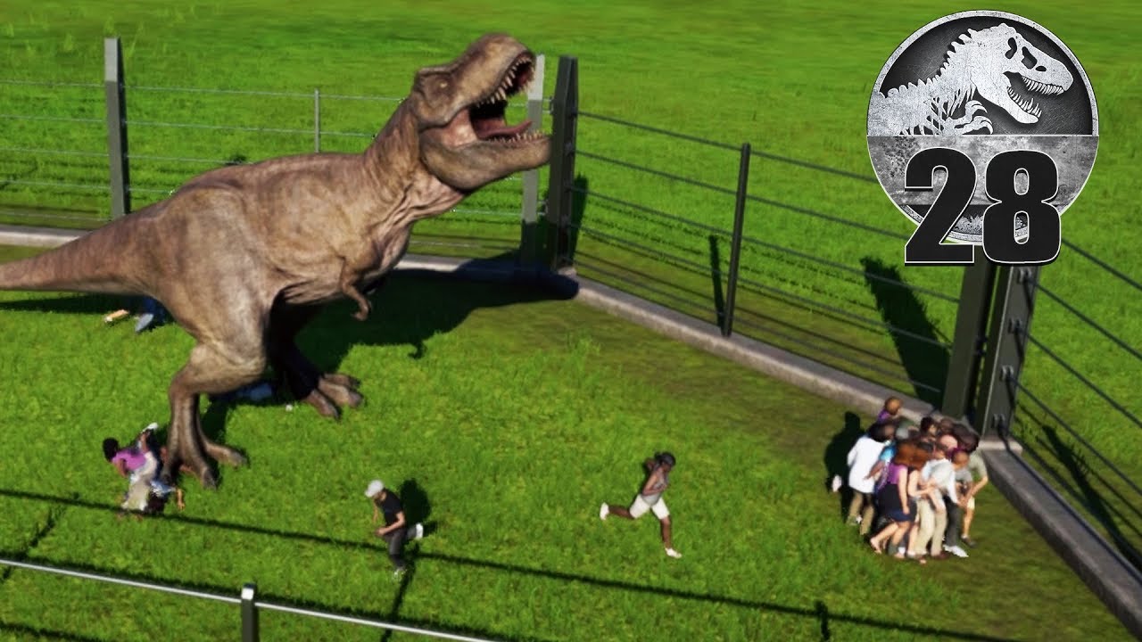 T-REX vs ALL PARK GUESTS - Jurassic World Evolution - Part 28
