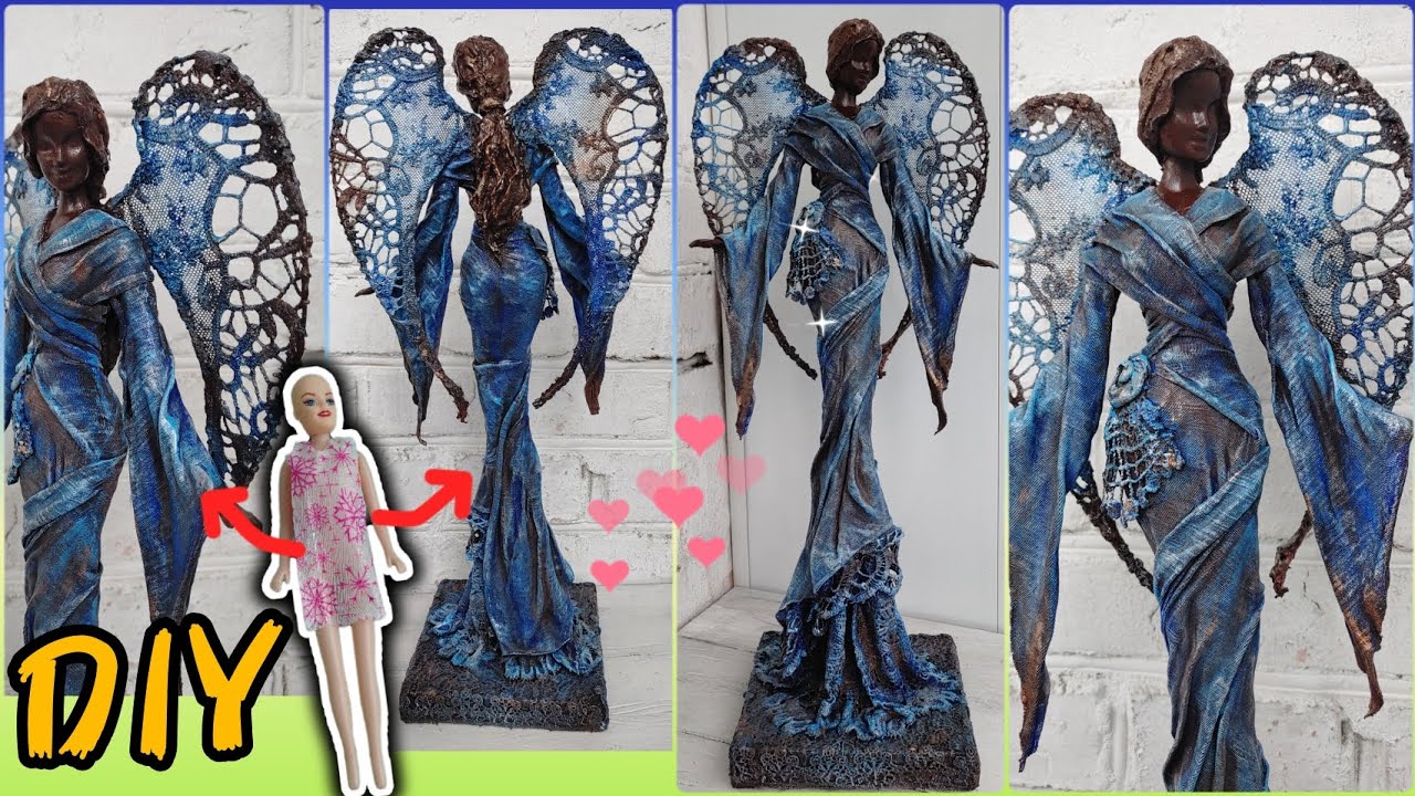 ПРЕВРАЩАЕМ КУКЛУ В АНГЕЛА- техника паверпул #handmade #art #diy