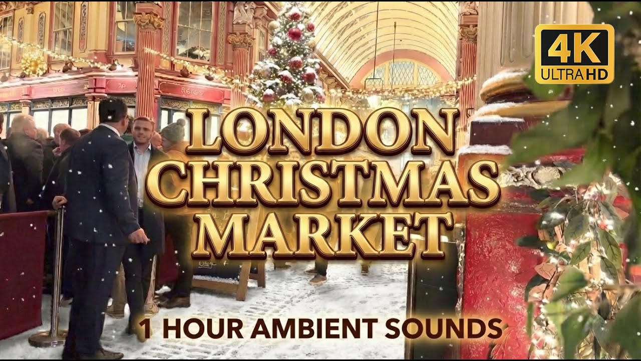 A Cosy London Christmas | 1 Hour Leadenhall Market Ambience (4K)