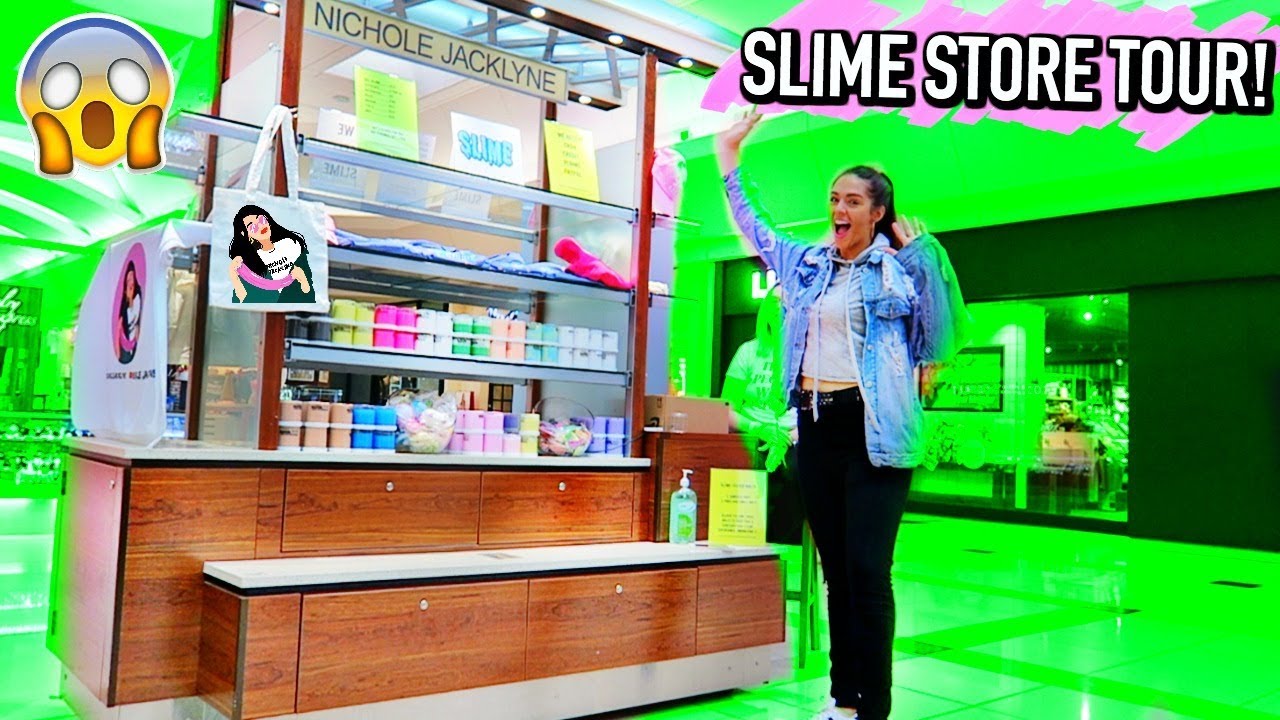 MY SLIME STORE TOUR! NICHOLE JACKLYNE'S SLIME STORE TOUR  first look!