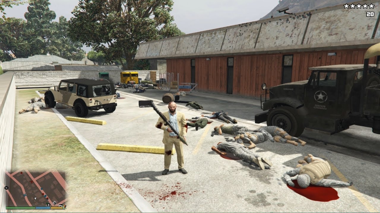 GTA 5 | Shootout At Army and FIB Deal + Five Star Cop Battle | No Commentary