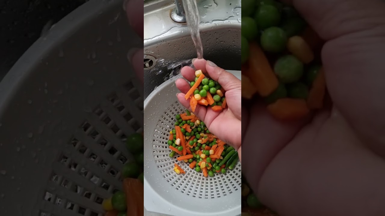 Wash mix frozen vegetables