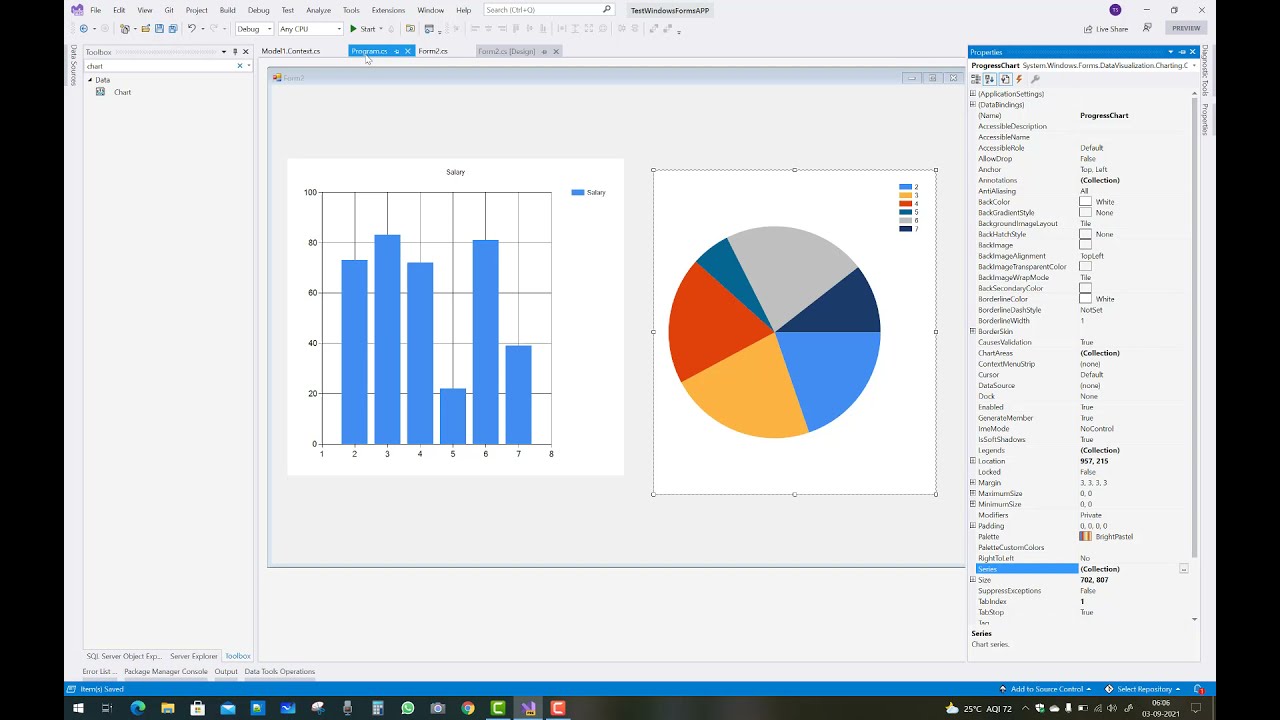 Как использовать элемент управления Chart в C# | Пример элемента управления Chart в Windows Forms