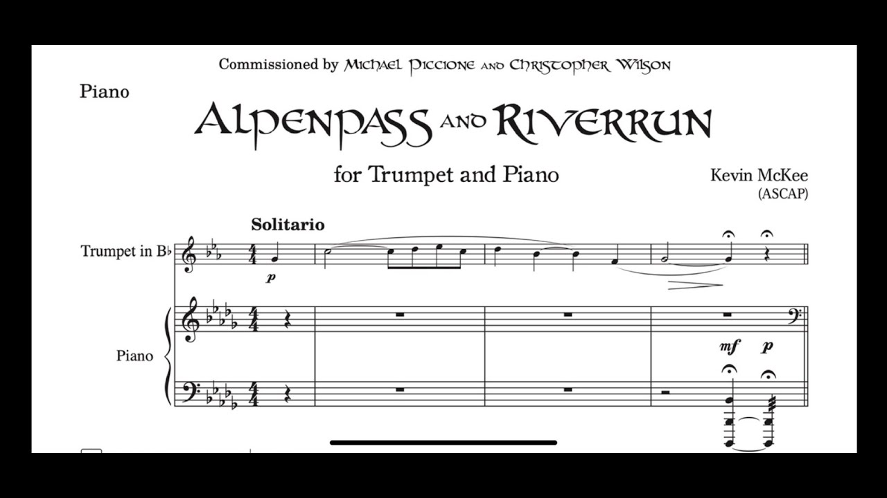 Alpenpass and Riverrun - for trumpet and piano (K. McKee)