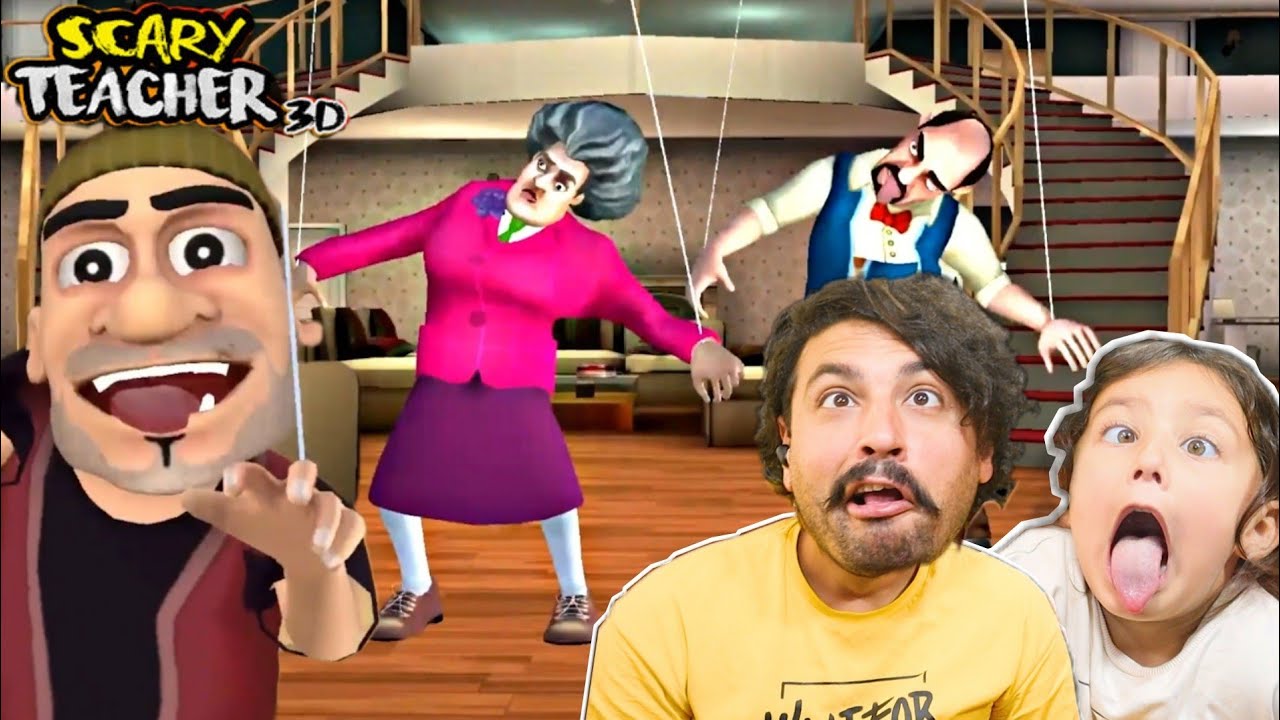 MİSS T VE SCARY STRANGER PİNOKYO KUKLA OLDU  | SCARY TEACHER 3D