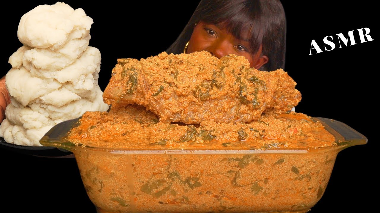 ASMR FUFU & EGUSI SOUP MUKBANG |Turkey wings| Nigerian food (Talking) Soft Eating Sounds| Vikky ASMR