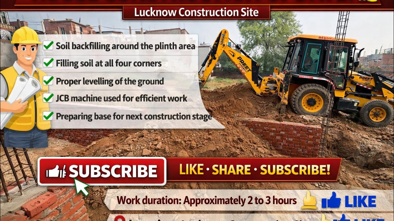 House Construction Update 🚜🏗️ | Soil Backfilling & Plinth Filling by JCB