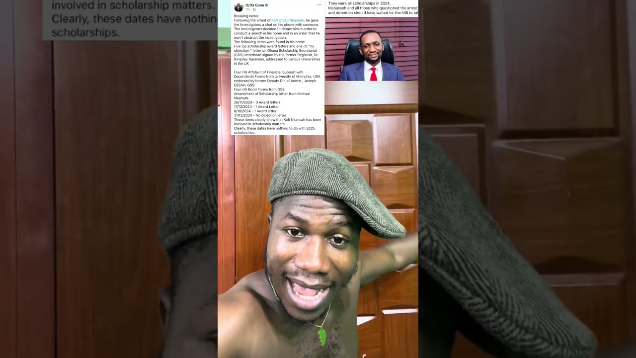 Kofi Ofosu Nkansah in trouble as Security found 5 scholarships award letters and one no objection in