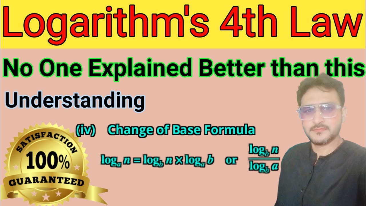 Logarithm's 4th Law | Fourth Law of logarithm 9 class unit 3 no one explained better than him