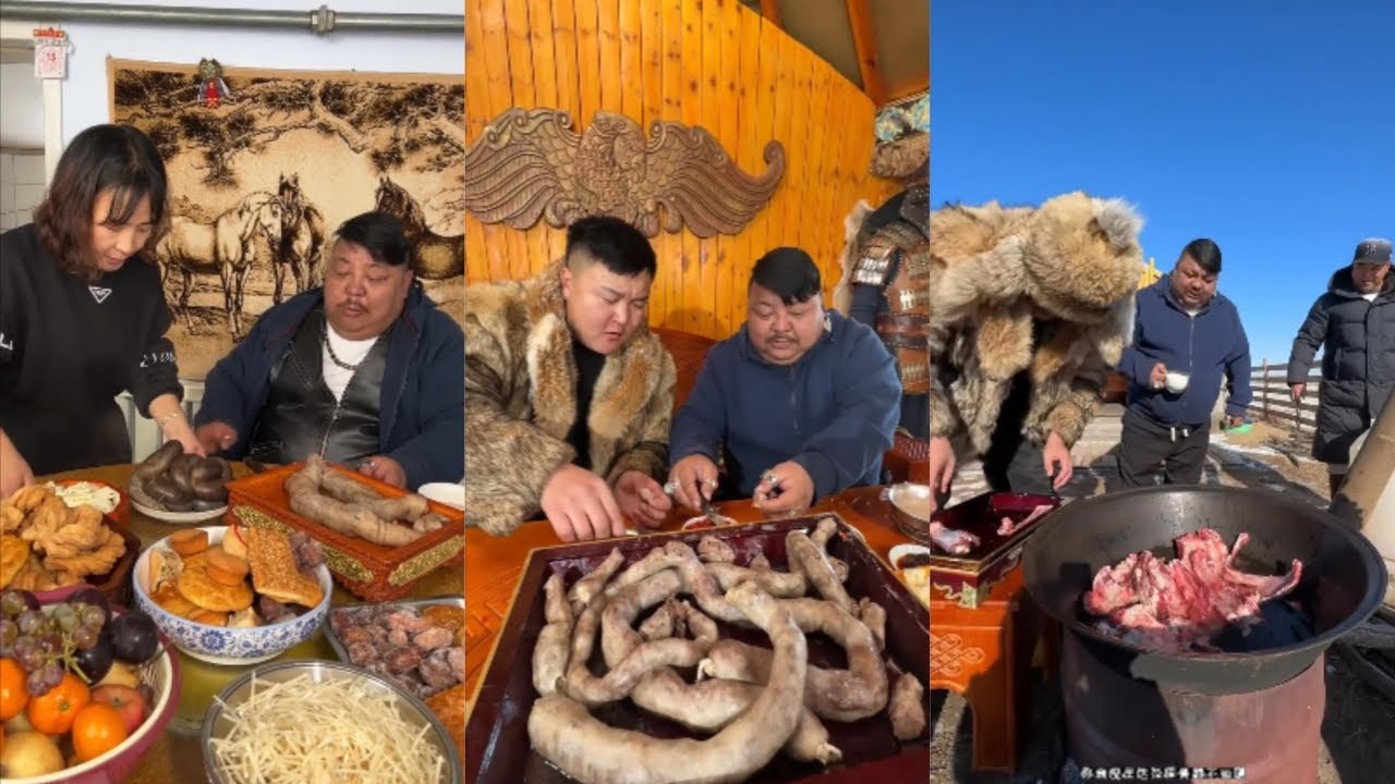 Гурманская жизнь монгольского Энке на пастбище! Коллекция 27 #кемпинг #кулинария #деревня