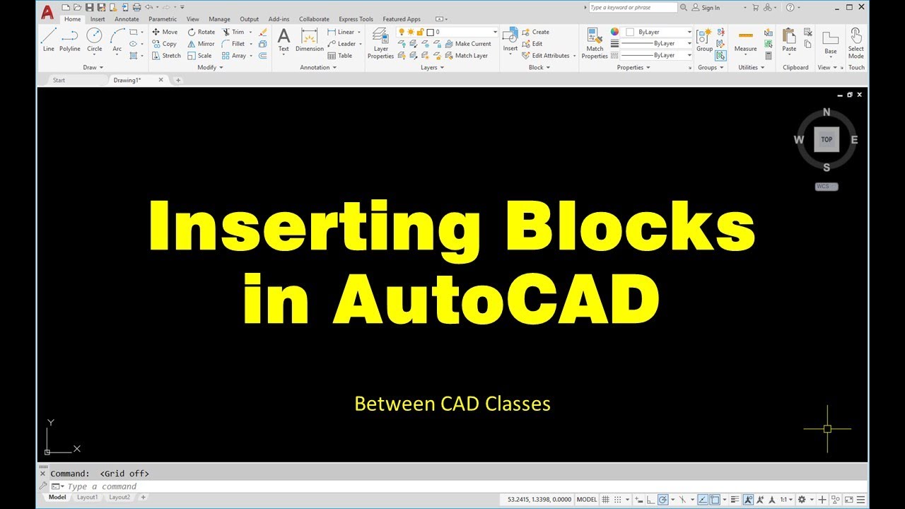 Вставка блоков в AutoCAD