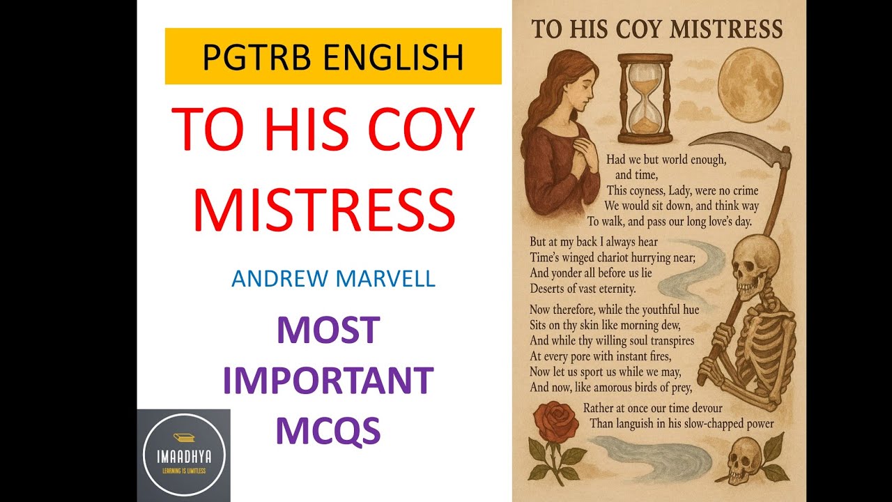 Quiz on TO HIS COY MISTRESS by ANDREW MARVELL-#pgtrbenglish #pgtrb2025 #pgtrbpreparation #english 