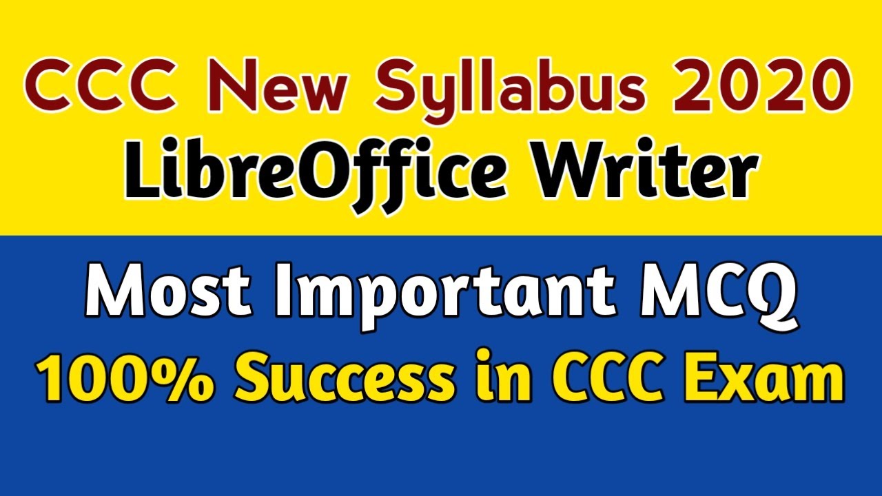 LibreOffice Writer MCQ | CCC Computer Course in English | LibreOffice Writer Question