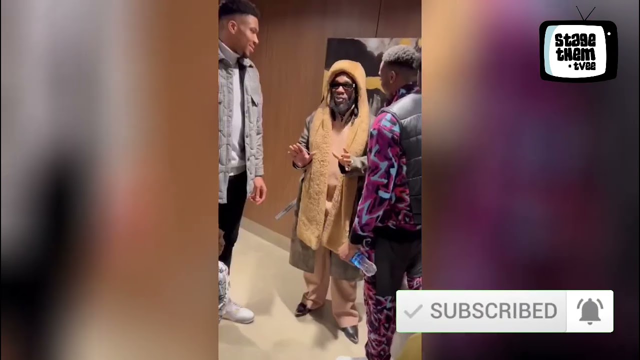 Burna Boy Speaks Pidgin English With NBA Players before his NBA all star performance