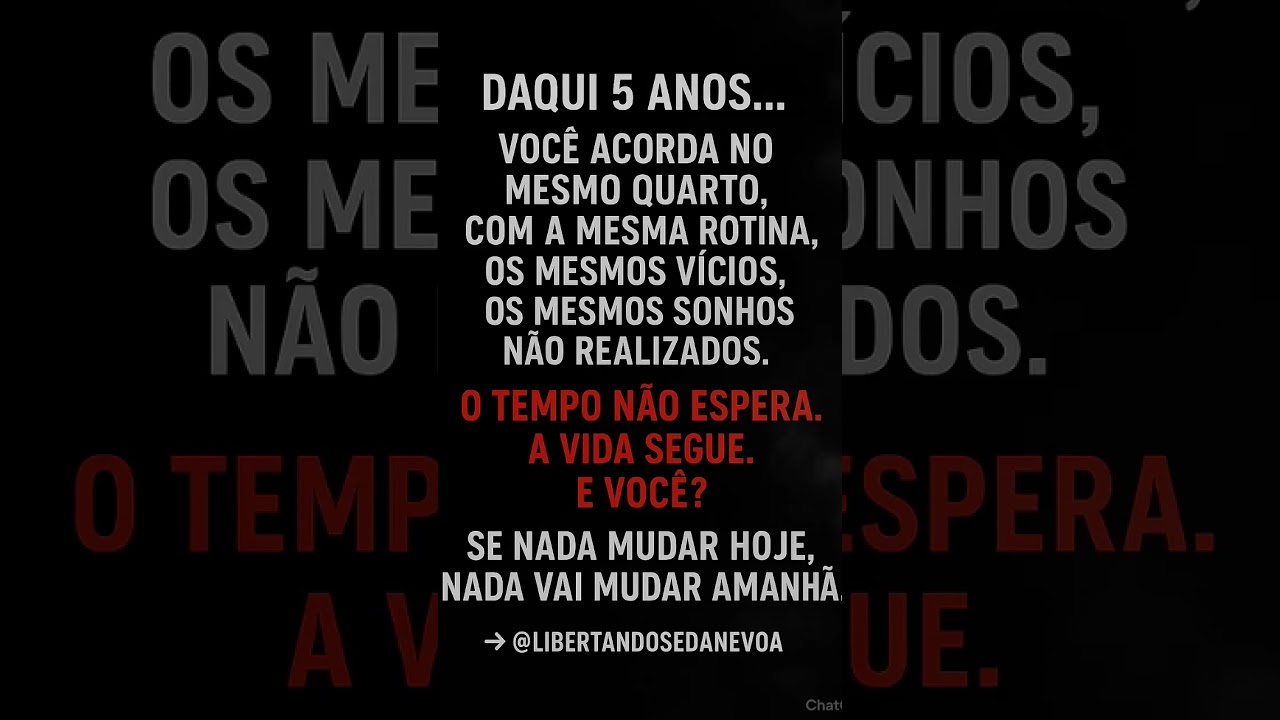 Daqui 5 anos… tudo igual? 🚨➡️ @Libertandosedanevoa 