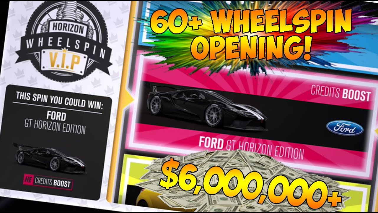 Forza Horizon 3 - INSANE 60+ WHEELSPIN OPENING! 6+ MILLION CREDITS EARNED!