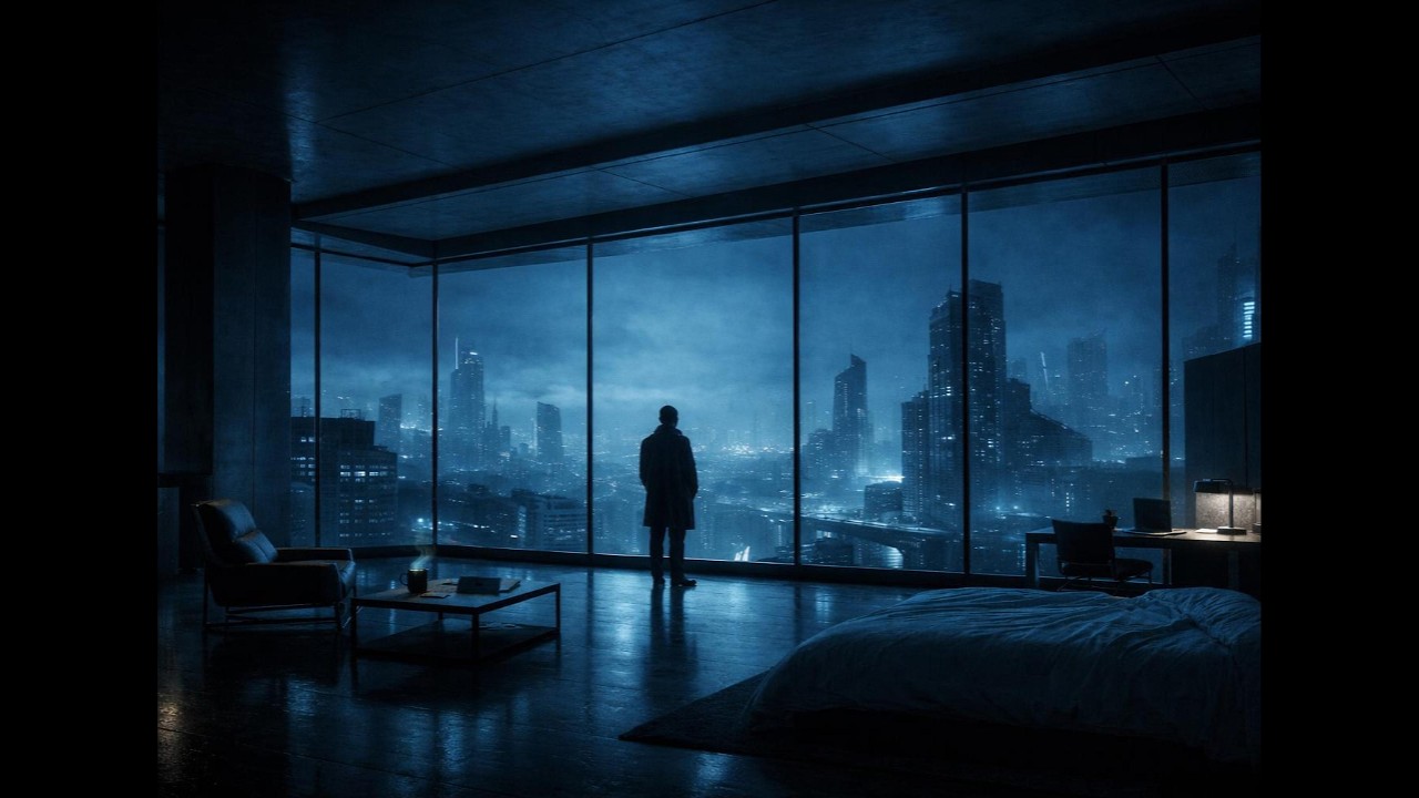 Midnight Megacity – Futuristic Penthouse Ambience | Dark Cyberpunk Night for Deep Focus