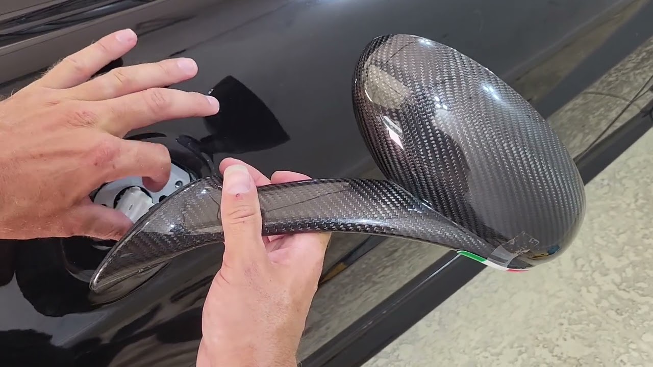 carbon fiber mirrors install for the Alfa 4C!